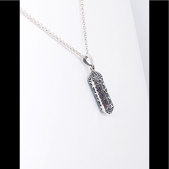 COPY - Ornate Mezuzah Sterling Silver on Rolo Chain, Unisex, NEW, 15”-33”, Gift… - Picture 4 of 8